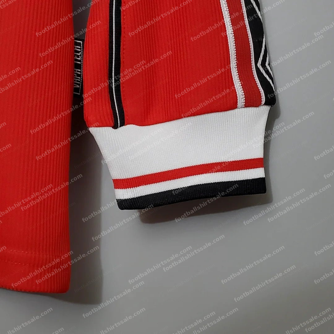 1998-1999 Retro Long Sleeve Manchester United Home Football Shirt 1:1 Thai Quality - Detail 6