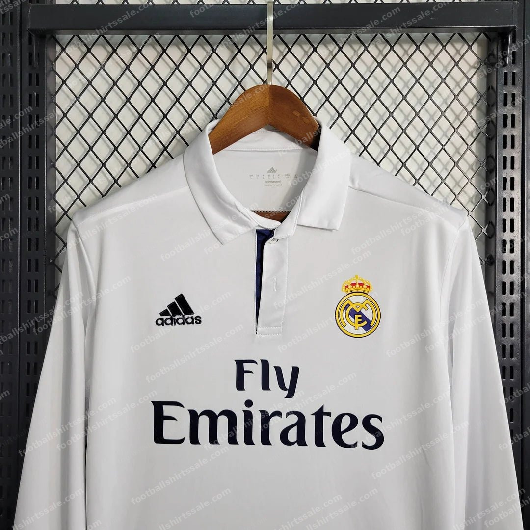 2016/2017 Retro Long Sleeve Real Madrid Home Football Shirt 1:1 Thai Quality - Detail 2