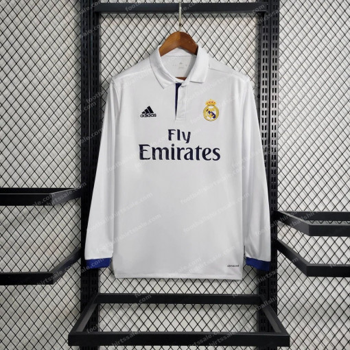 2016/2017 Retro Long Sleeve Real Madrid Home Football Shirt
