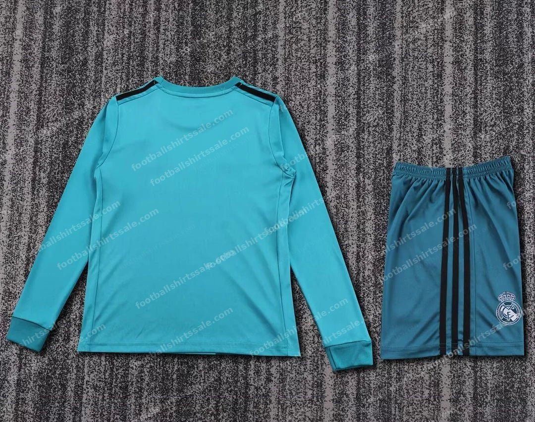 2017/2018 Retro Long Sleeve Real Madrid Third Away Football Shirt Kids Size - Detail 1