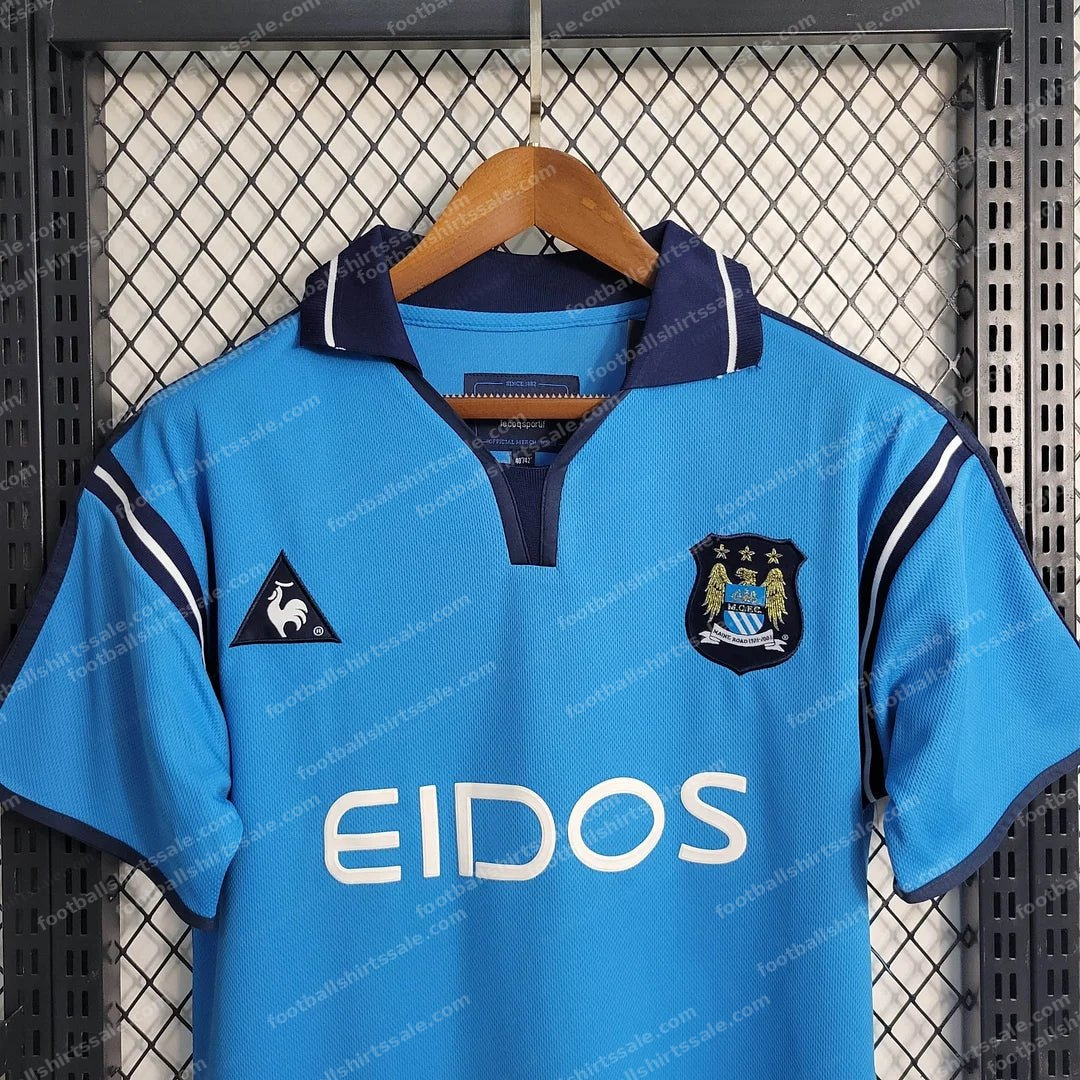 2001/2002 Retro Manchester City Home Football Shirt - Detail 3