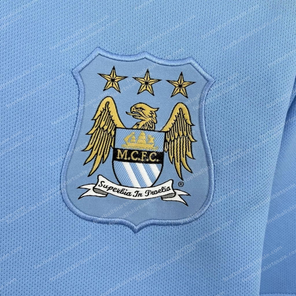 2013/2014 Retro Manchester City Home Football Shirt - Detail 3
