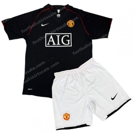 Retro Manchester United Away Kids Kit 07/08