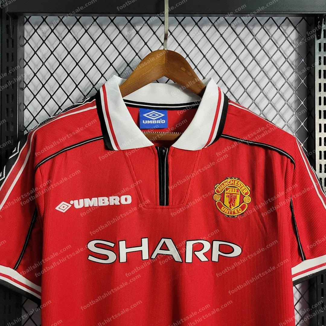 1998/1999 Retro Manchester United Home Football Shirt 1:1 Thai Quality - Detail 3