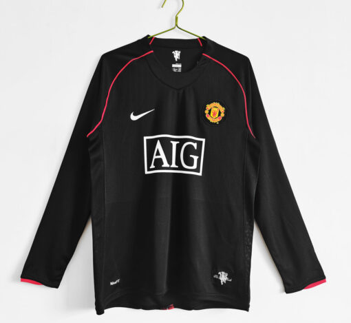 2007/2008 Retro Manchester United long Sleeve Soccer Jersey Third Away