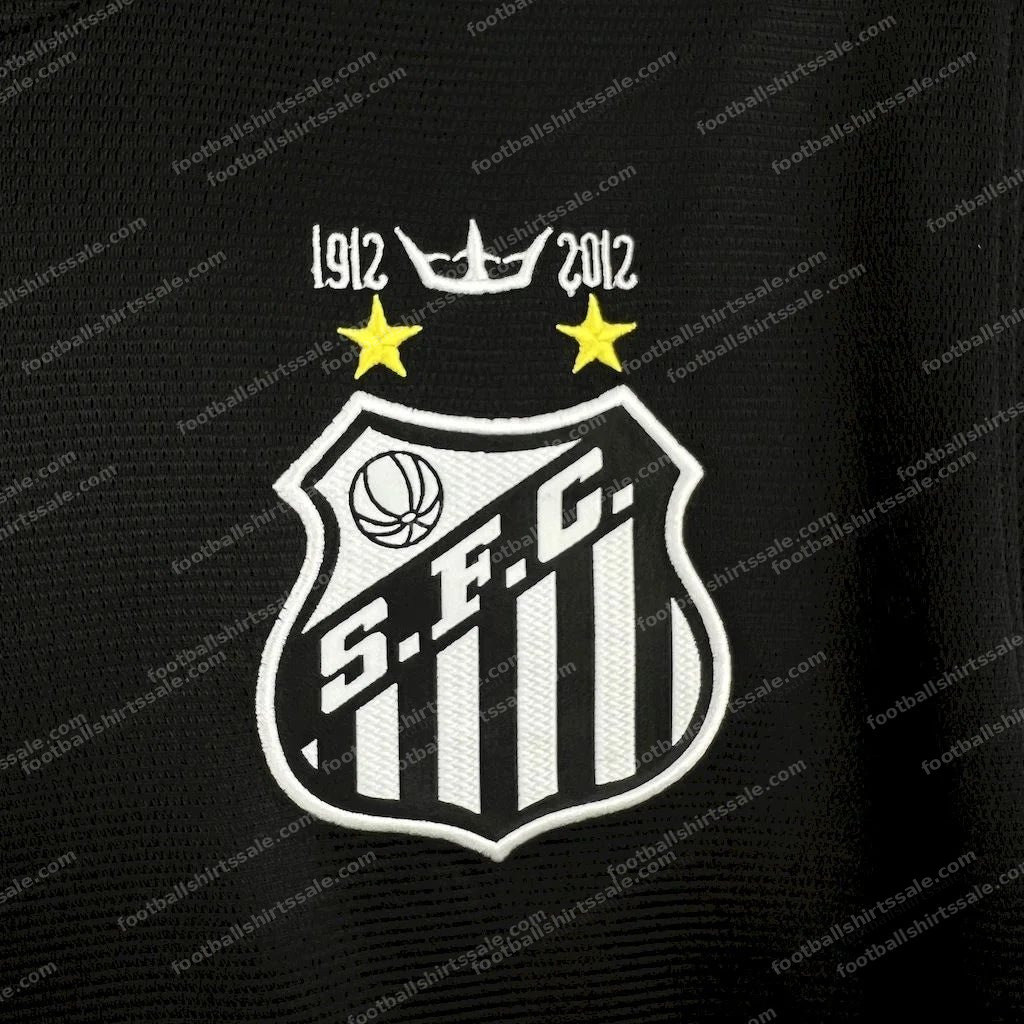 2011/2012 Retro Santos Away Black Football Shirt - Detail 3