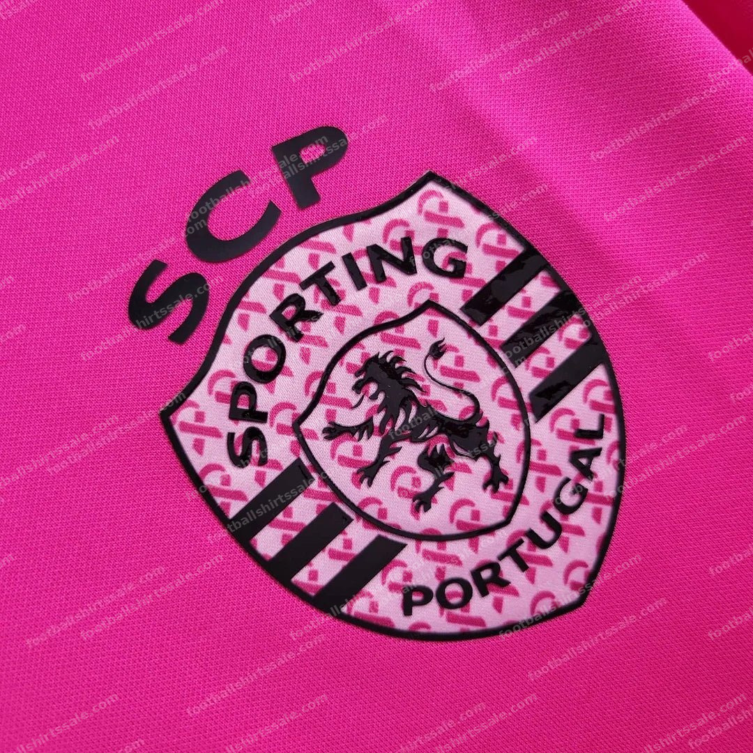 2024/2025 Sporting Lisbon Pink October Football Shirt - Detail 2