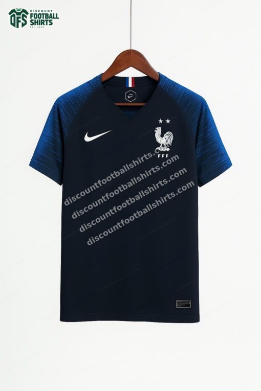 2018 World Cup Winners France Home Football Shirt 2 Stars