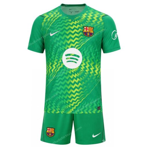 Barcelona Goalkeeper Kids Kit Green